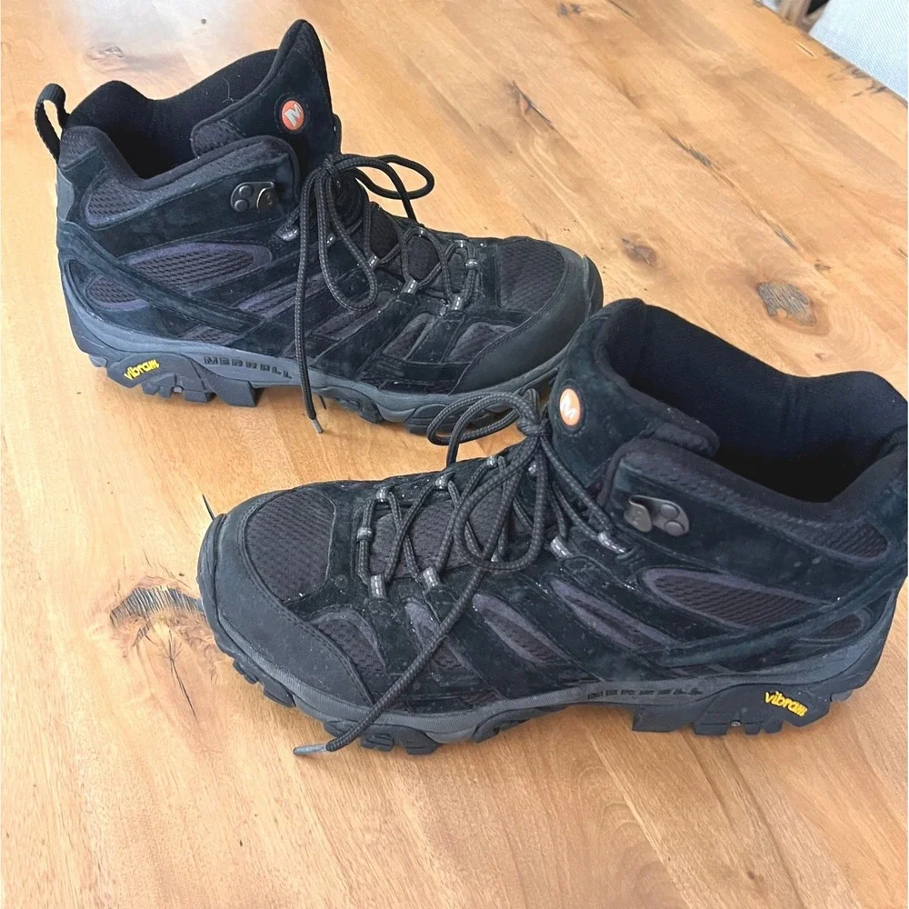 Merrell Moab 2 Mid Waterproof Mens Hiking Boots Black J06049 Size 11.5 Vibram